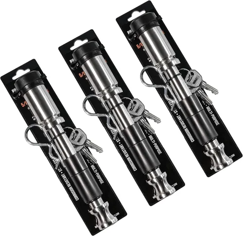 Vista 11 de BulletProof Hitches - Pasador de bloqueo de enganche de remolque de 5/8" - Ajuste universal, acero inoxidable, tapa de goma resistente a la Negro