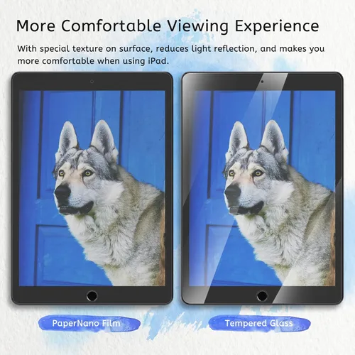 Vista 5 de MOBDIK Paquete de 2 protectores de pantalla Paperfeel compatibles con iPad Air 3 2019/iPad Pro 10.5 2017, película mate, antirreflejos, menos