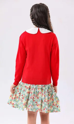 Vista 5 de SMILING PINKER cardigan de cuello redondo para niñas