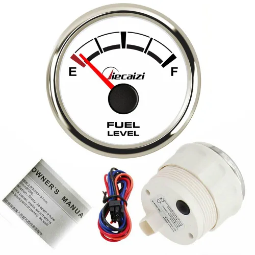 Vista 9 de Medidor de nivel de combustible de 2.047 in/2-1/16 pulgadas, impermeable, 7 colores de retroiluminación, 0-90ohmios, 16-158ohmios, 73-10ohmios