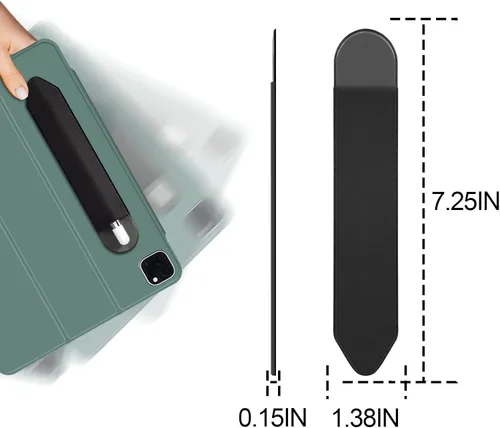 Vista 5 de Soporte para lápices Apple, paquete de 5 fundas elásticas duraderas para Apple Pencil (1ª y 2ª generación), funda adhesiva para iPad de Negro Negro