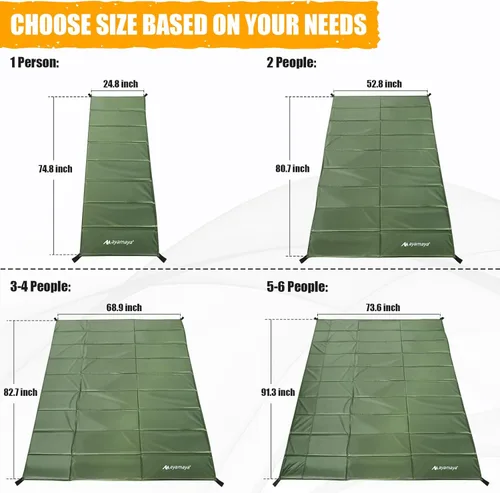 Vista 2 de Foam Sleeping Pad for Camping - AYAMAYA Foldable Camping Mattress for 1/2/3/4/5/6 Person, Extra Thick Waterproof Tent Footprint Inner Camping Mat