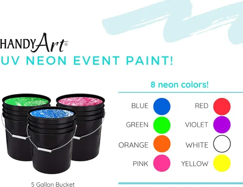 Vista 3 de Handy Art Pintura de neón UV para eventos en cubo, 5 galones, verde