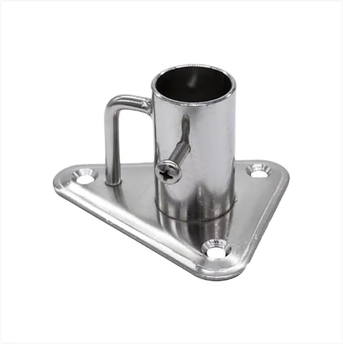 Vista 9 de MARINE CITY Stainless Steel Stanchion Socket with Triangular Base and Buttress for Pipe for Marine Boat Yacht Fishing