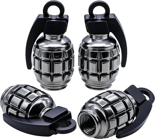 Vista 124 de 4 tapas de válvula de neumático, cubiertas universales de válvula de neumático de aleación de aluminio para automóviles, camiones, SUV, Negro