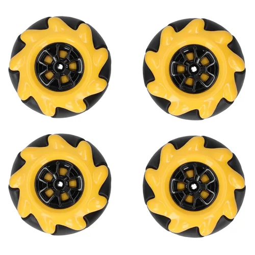 Vista 3 de Mecanum Wheel Robot Kit con ruedas omnidireccionales de 2.362 in para proyectos de coches inteligentes STEM de motor TT