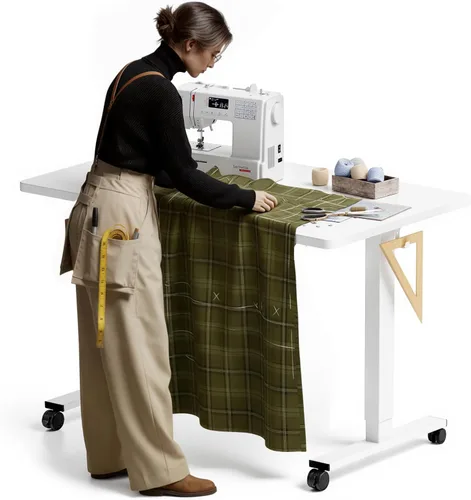 Vista 15 de FLEXISPOT Banco de trabajo eléctrico ajustable, mesa de trabajo ergonómica de 48 x 30 pulgadas para garaje, taller, oficina y hogar, amplio