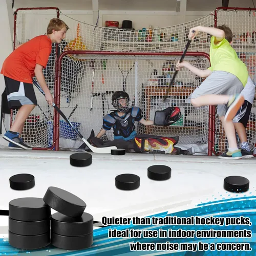 Vista 5 de Liliful Discos de hockey sobre hielo de espuma deportiva de 3 pulgadas para practicar y entrenar con bolsa de malla, uso en interiores, suministros