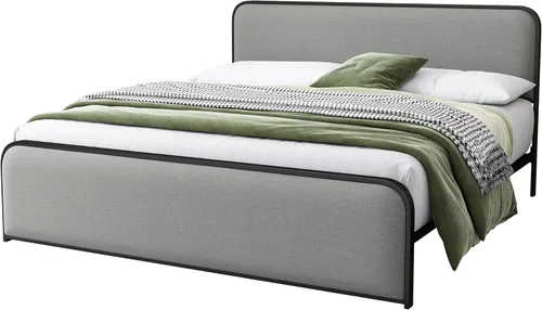 Vista 152 de SOFTSEA Cama de plataforma tapizada tamaño Queen con cajón de almacenamiento, marco de cama tapizado con cabecera con respaldo de alas, soporte