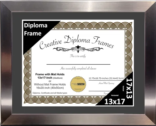 Vista 27 de Creative Picture Frames Carnegie - Marco de diploma de acero inoxidable con acabado de acero inoxidable de 6 x 8 pulgadas con caballete de vidrio