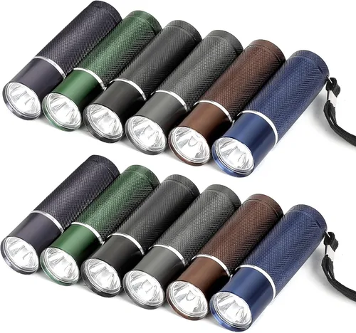 FASTPRO Juego de 12 linternas LED de aluminio con pilas AAA incluidas