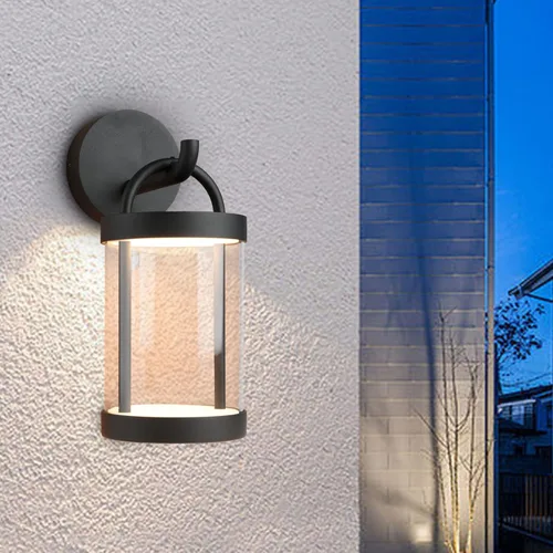 Vista 11 de Farol de pared al aire libre del atardecer al amanecer, lámpara moderna de montaje en pared exterior con fotocélula E26, luz impermeable