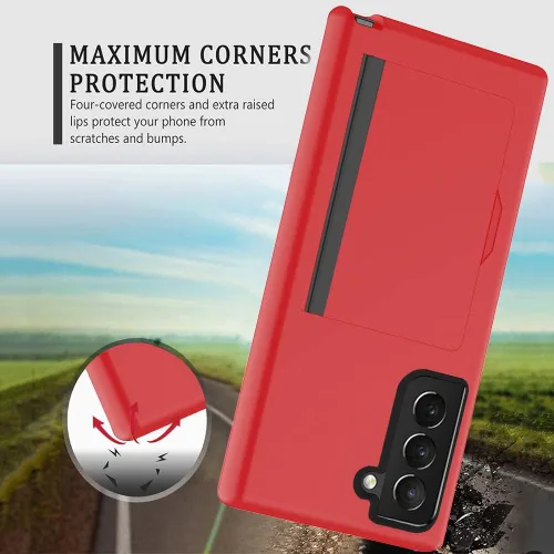 Vista 6 de Asuwish Funda para Samsung Galaxy S23 5G con protector de pantalla de vidrio templado y ranura para tarjetero, accesorios con función atril, cartera