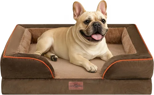 Vista 47 de Comfort Expression Cama ortopédica para perros extra grandes de 45 x 35 pulgadas, cama para mascotas XL de espuma tipo caja de huevos impermeable