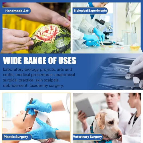 Vista 7 de Glarks Juego de 52 cuchillas de grado quirúrgico con mango, 50 piezas #20 #21 #22 # 23 # 24 hoja quirúrgica desechable con hoja de bisturí estéril