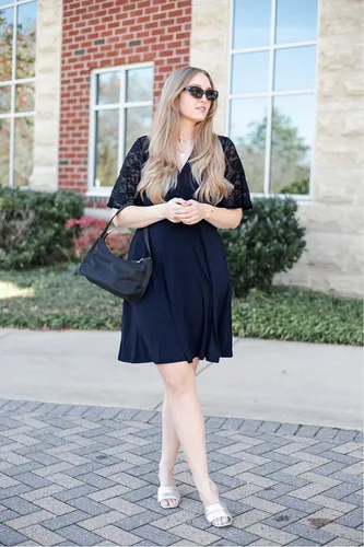 Vista 2 de OUGES Vestido semiformal de manga corta y larga con encaje floral para mujer de verano 2023