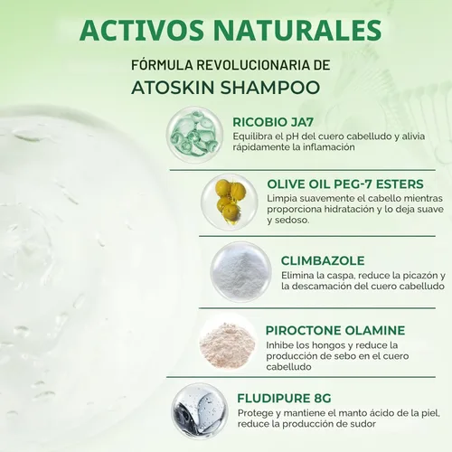 Vista 3 de Champú Atoskin – para dermatitis seborreica – Ayuda a reducir el aceite y mejorar la comodidad del cuero cabelludo (6.8 oz)