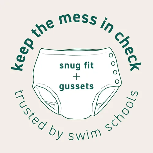 Vista 4 de Green Sprouts - Pañal de natación reutilizable con broches de presión para bebés y niños pequeños, Ultimate, Azul marino