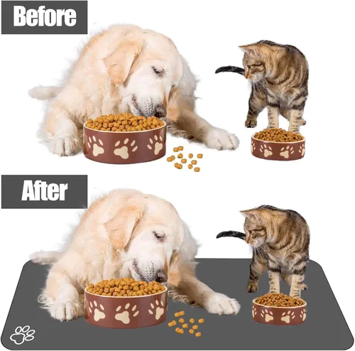 Vista 2 de Tapete Grande para Alimentación de Mascotas, 15.7" x 39.3" Bohemio Absorbente de Secado Rápido Tapete para Perros para Tazón de Comida y Agua