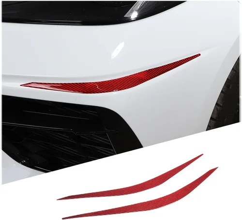 Vista 9 de Kit de decoración de cubierta de palas delanteras, calcomanías exteriores para parachoques delantero, calcomanías de fibra de carbono, accesorios