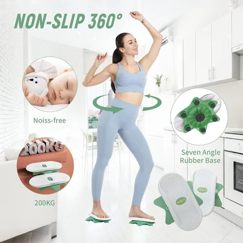 Vista 3 de Tabla giratoria de abdominales, tabla de ejercicios Twister, ejercicio de disco de torsión de cintura, ejercicio de tabla de abdominales, Verde