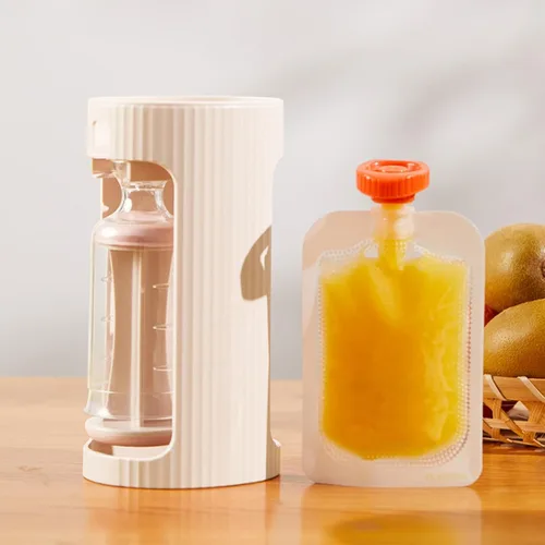 Vista 7 de PandaEar Estación de compresión para almacenamiento de alimentos de puré de bebé, máquina de llenado de bolsas de alimentos para bebés con 10