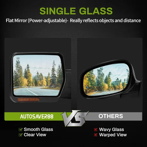 Vista 3 de AUTOSAVER88 Espejo de puerta compatible con Ford F150 2007-2014, espejo lateral izquierdo del conductor con señal de giro, luz de charco, ajustable