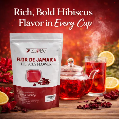 ZAVBE Té de Hibisco 4oz Flor de Hibisco Seca Perfecta para Té de Hibisco en Hojas Sueltas, Flor de Jamaica, Cortada y Tamizada Envasada en Bolsa