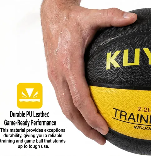 Vista 9 de KUYOTQ 3LBS/3.3LBS/2.2LBS Weighted Heavy Training Basketball 29.5/28.5" in and Outdoor Improving Handling Dribbling Passing Rebounding Skill