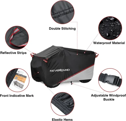 Vista 3 de NEVERLAND Cubierta impermeable para cuatrimoto al aire libre - Cubierta resistente al desgarro de 4 ruedas para todo tipo de clima, protección UV