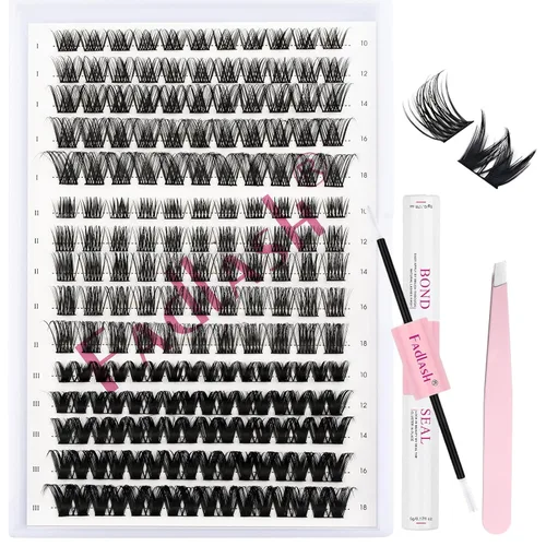 Vista 112 de Extensiones de pestañas de colores 10D, 1000 unidades, extensiones de pestañas postizas en abanico de pestañas marrones, mezcla de volumen