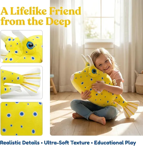 Vista 5 de Spiny Boxfish Plush Toy - Lifelike Spiny Boxfish Stuffed Animals Toys, Super Soft Sea Creatures Model Plush Toy Gift Collection for Kids