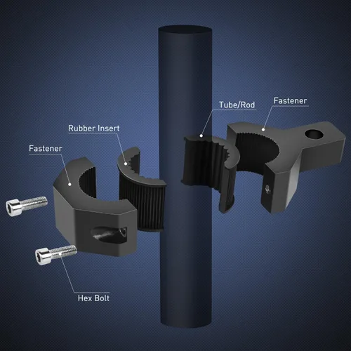 Vista 6 de Nilight 90023B - Juego de 2 soportes de montaje (estándar) con luz LED todoterreno vertical, abrazadera de tubo de barra vertical, soporte
