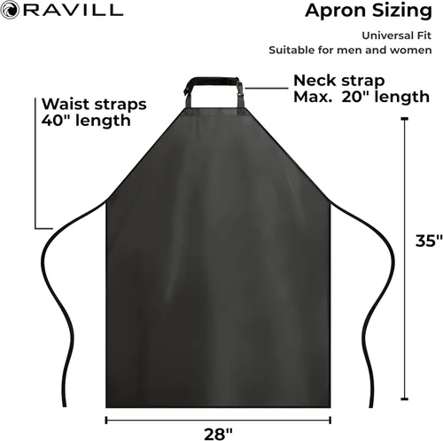 Vista 2 de Ravill Waterproof Apron For Men and Women - 35" Multi Purpose Work Aprons for Dishwashing, Dog Grooming, Cleaning