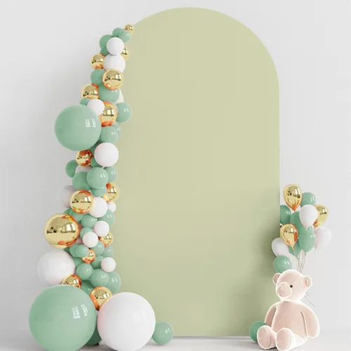 Vista 43 de Wokceer Cubierta de telón de fondo de arco de boda de 5 pies de elastano, ajustada, color blanco, cubierta de arco de boda con parte superior