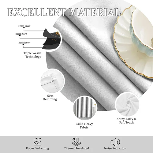 Vista 6 de Magic Drapes Cortinas semiopacas con aislamiento térmico para oscurecer la habitación, paneles de tratamiento de ventanas para sala de estar