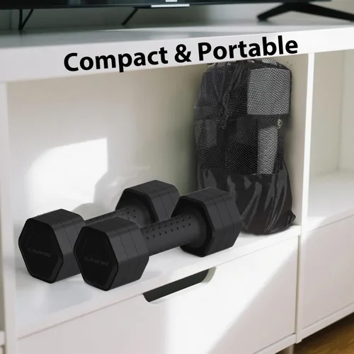 Vista 7 de Juego de 2 mancuernas ajustables, juego de mancuernas 4 en 1, pesas de mano para mujeres en casa, juego de mancuernas de 5 libras con mango cómodo