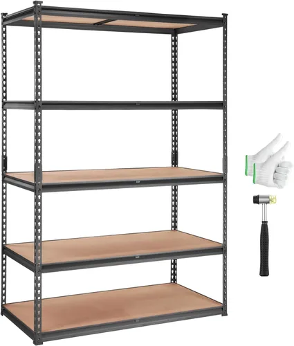 Vista 19 de VEVOR Storage Shelves, 5-Tier Adjustable, 2000 lbs Capacity, Heavy Duty Garage Storage Shelving Unit, Metal Utility Rack Shelf, for Kitchen Pantry