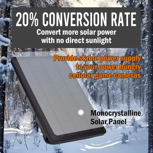 Vista 5 de Panel solar de cámara de rastro de 5 V/12 V, batería de panel solar de 4 W con batería de iones de litio de 8000 mAh, clasificación impermeable