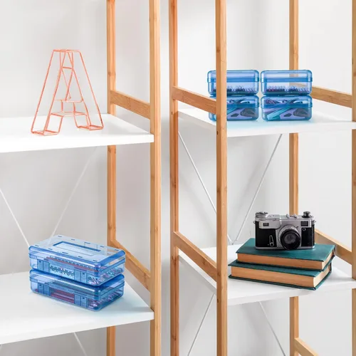 Vista 6 de Fainne 24 unidades de estuches para lápices para la escuela, estuche de plástico transparente grande, caja de crayones de plástico, organizador