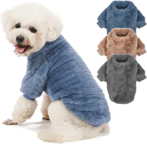 Vista 9 de Suéter para Perro, Paquete de 3 Suéteres para Perros Pequeños, Ropa para Perros Pequeños Niña Niño, Suéter Ultra Suave y Cálido para Cachorros
