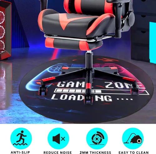 Vista 4 de Yincimar Tapete para silla de juegos para suelo de madera, protector antideslizante de suelo para controlador de juegos, alfombrilla de goma