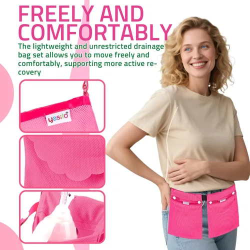 Vista 8 de Bolsa de drenaje para mastectomía y ducha para apoyo y comodidad ajustable