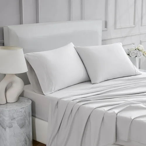 Vista 10 de Linen Closet Juego de sábanas tamaño individual – 100% algodón natural percal, juego de sábanas de cama individual de 3 piezas refrescante