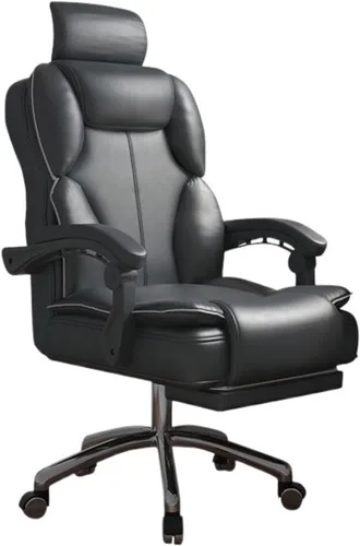 Ergonomic Office Chair Home Comfort Gaming Chair High Back Sedentary Lift Armchair Bedroom Swivel Chair Sofa Seat Office Chair Desk Chair(Black)