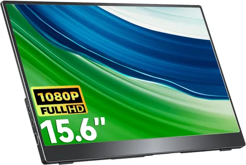 cocopar Monitor portátil 15.6" 1080P 60Hz 85% sRGB IPS Monitor de viaje con USB-C HDMI Pantalla portátil para laptop MacBook Surface PC PS4/5