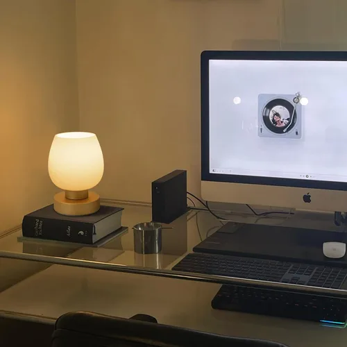 Vista 4 de Juego de 2 lámparas de mesa táctiles para mesita de noche - Pequeña lámpara de mesa moderna para dormitorio, sala de estar, mesita de noche, lámpara