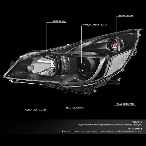 Vista 2 de Auto Dynasty Par de faros delanteros con proyector de esquina transparente, estilo OE, color negro, compatible con Subaru Outback Legacy 10-14