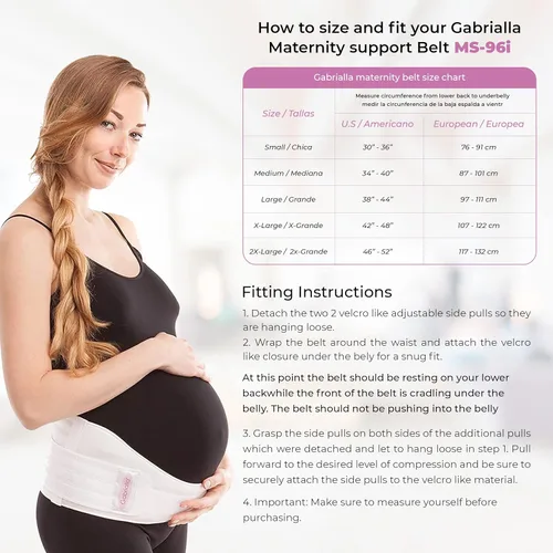 Vista 5 de GABRIALLA Cinturón de apoyo de maternidad con forro de algodón transpirable ayuda a prevenir estrías y aliviar el dolor de espalda baja la mejor