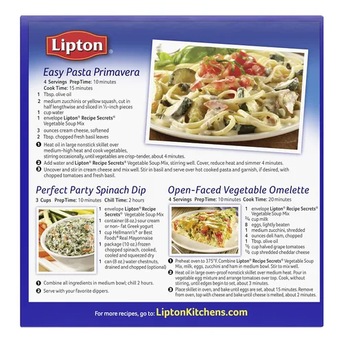 Vista 4 de Lipton Recipe Secrets - Mezcla de sopa y inmersión, verduras, 1.8 onzas, paquete de 12